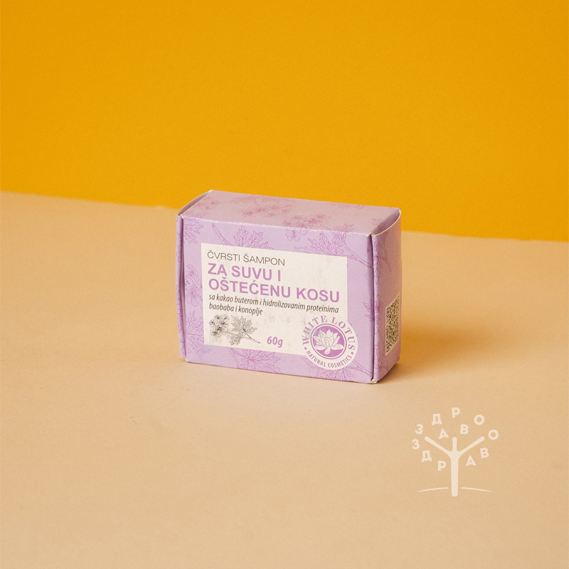 Čvrsti šampon za suvu i oštećenu kosu - White lotus