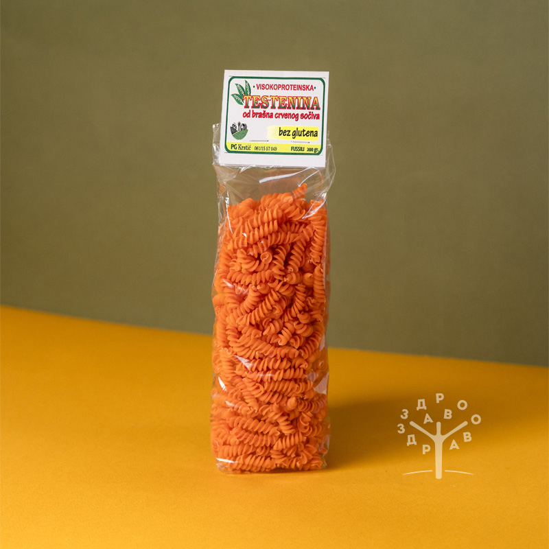 Visokoproteinska testenina od crvenog sočiva spirale - pg krstić